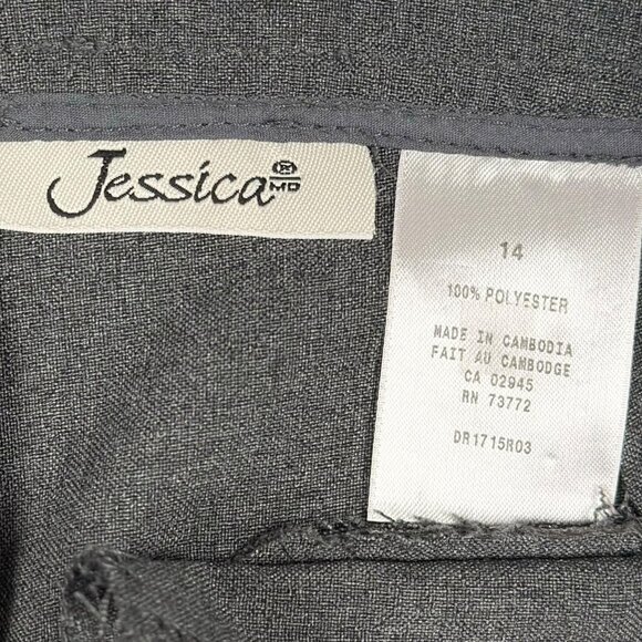Jessica grey straight leg dress pants size 14 womens cropped inseam 26.5 in - Picture 9 of 10